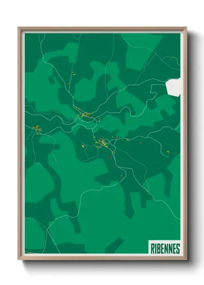 Une affiche de carte sur Ribennes