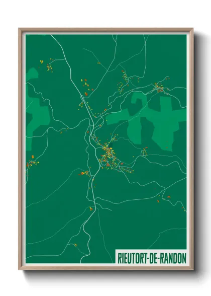 Une affiche de carte sur Rieutort-de-Randon