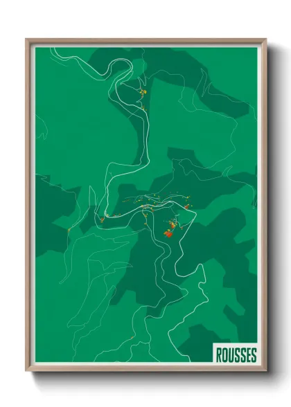 Une affiche de carte sur Rousses