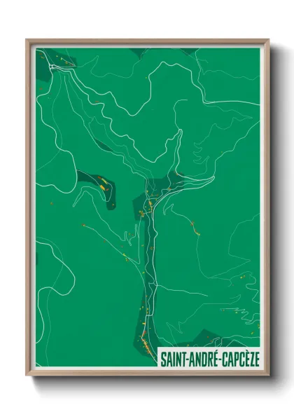 Une affiche de carte sur Saint-André-Capcèze