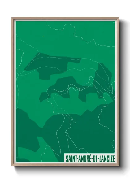 Une affiche de carte sur Saint-André-de-Lancize
