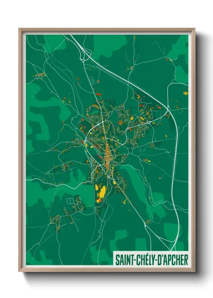 Une affiche de carte sur Saint-Chély-d'Apcher