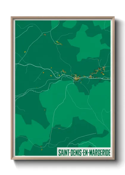 Une affiche de carte sur Saint-Denis-en-Margeride