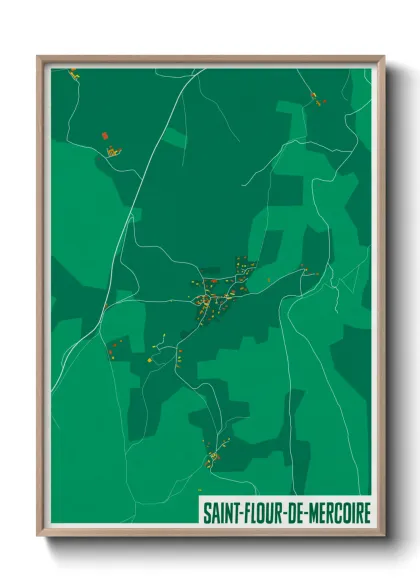 Une affiche de carte sur Saint-Flour-de-Mercoire