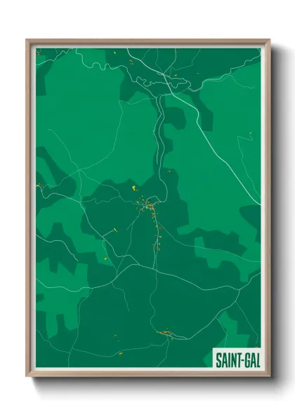 Une affiche de carte sur Saint-Gal