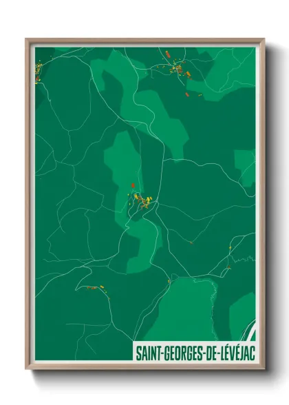 Une affiche de carte sur Saint-Georges-de-Lévéjac