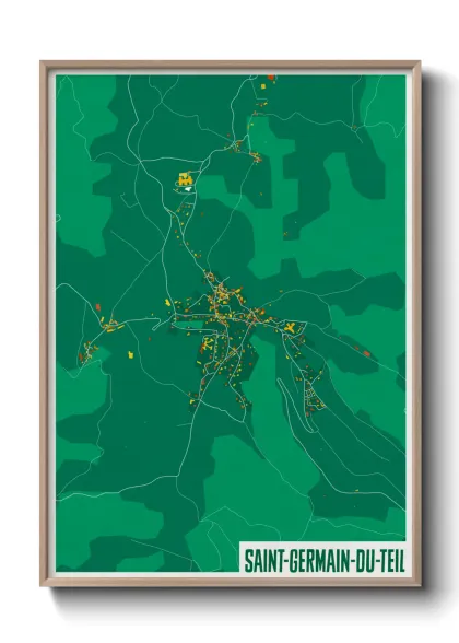Une affiche de carte sur Saint-Germain-du-Teil