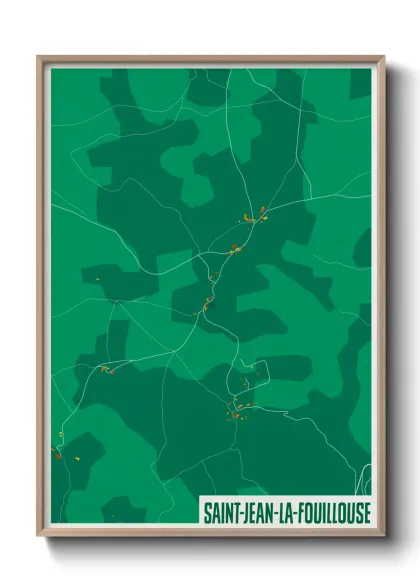 Une affiche de carte sur Saint-Jean-la-Fouillouse
