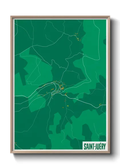 Une affiche de carte sur Saint-Juéry