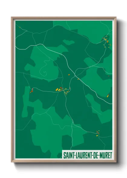 Une affiche de carte sur Saint-Laurent-de-Muret