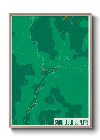 Une affiche de carte sur Saint-Léger-de-Peyre