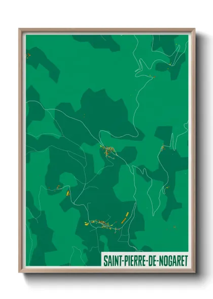 Une affiche de carte sur Saint-Pierre-de-Nogaret