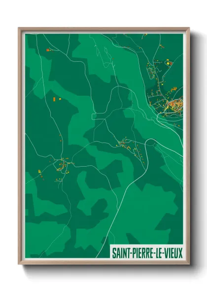 Une affiche de carte sur Saint-Pierre-le-Vieux