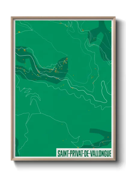 Une affiche de carte sur Saint-Privat-de-Vallongue