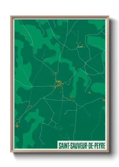 Une affiche de carte sur Saint-Sauveur-de-Peyre
