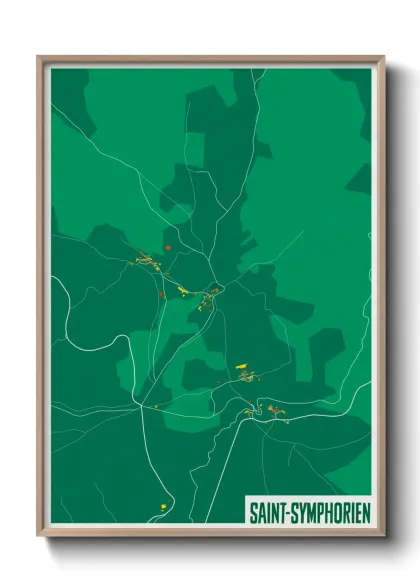 Une affiche de carte sur Saint-Symphorien