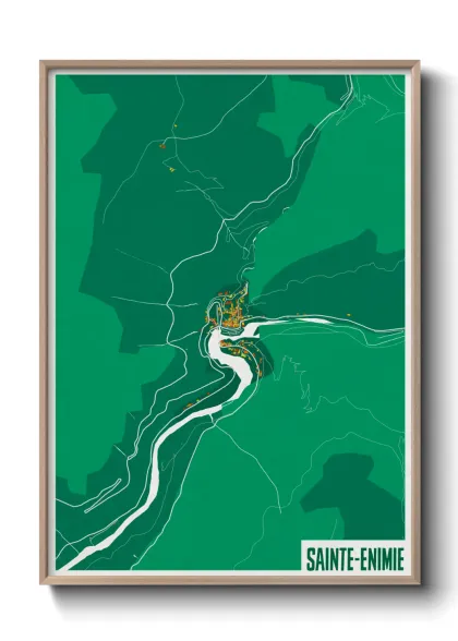 Une affiche de carte sur Sainte-Enimie