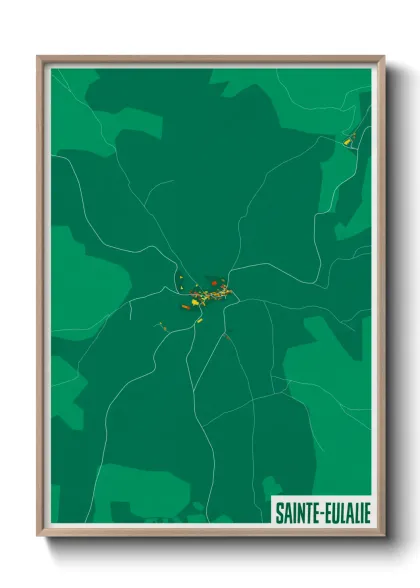 Une affiche de carte sur Sainte-Eulalie