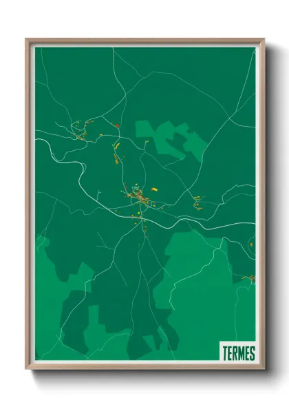 Une affiche de carte sur Termes