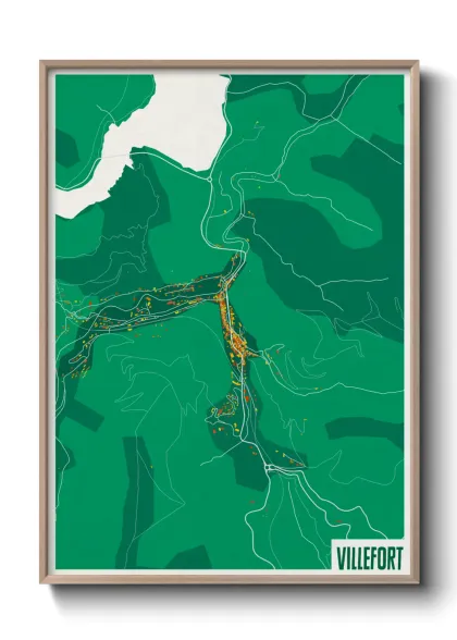 Une affiche de carte sur Villefort