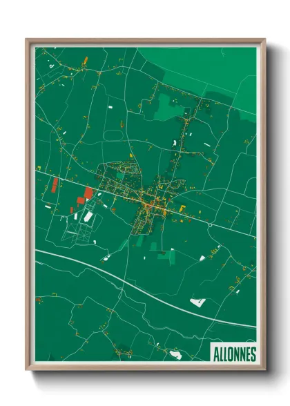 Une affiche de carte sur Allonnes