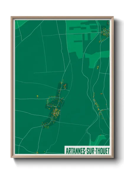 Une affiche de carte sur Artannes-sur-Thouet