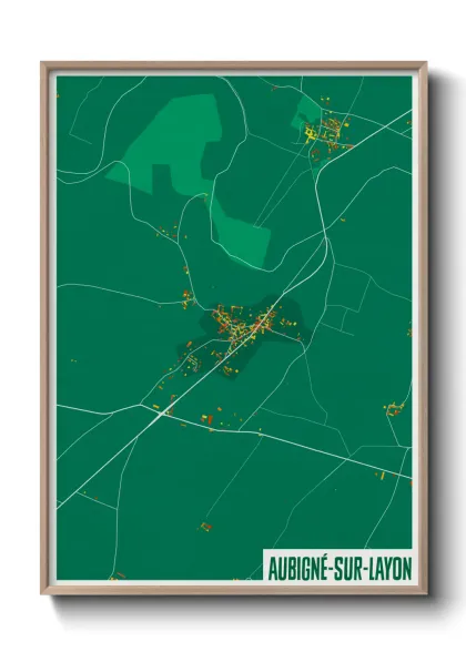 Une affiche de carte sur Aubigné-sur-Layon
