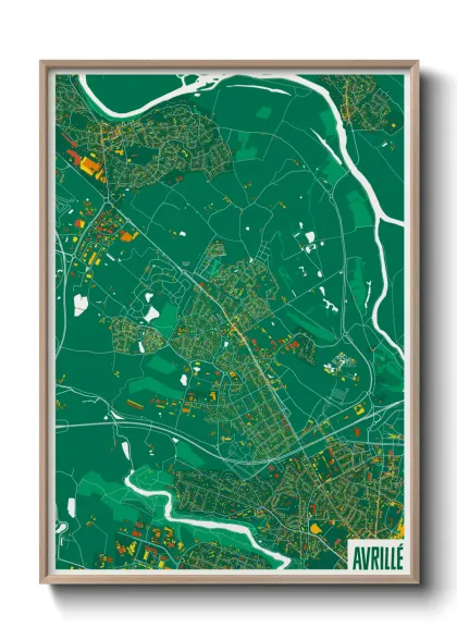 Une affiche de carte sur Avrillé