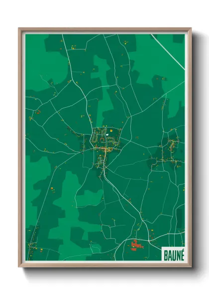 Une affiche de carte sur Bauné
