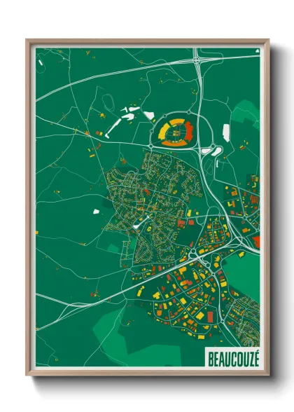 Une affiche de carte sur Beaucouzé