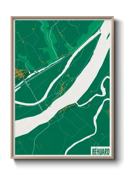 Une affiche de carte sur Béhuard