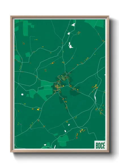 Une affiche de carte sur Bocé