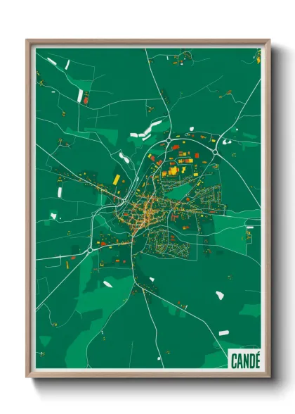 Une affiche de carte sur Candé