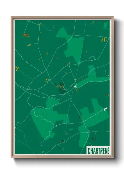 Une affiche de carte sur Chartrené