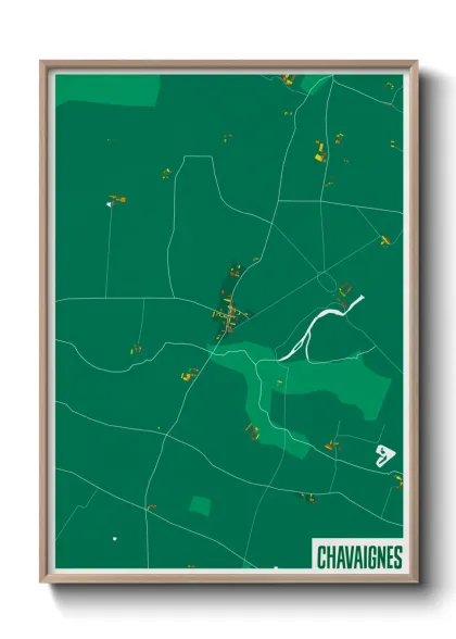 Une affiche de carte sur Chavaignes