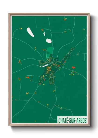 Une affiche de carte sur Chazé-sur-Argos