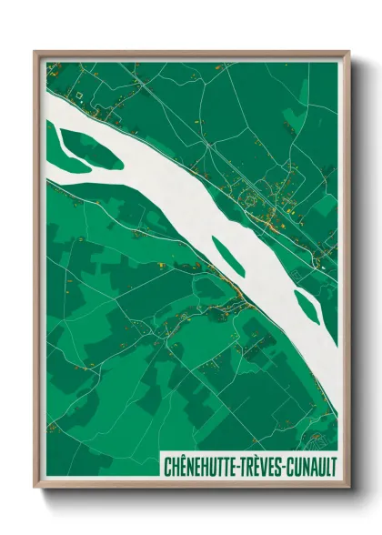 Une affiche de carte sur Chênehutte-Trèves-Cunault