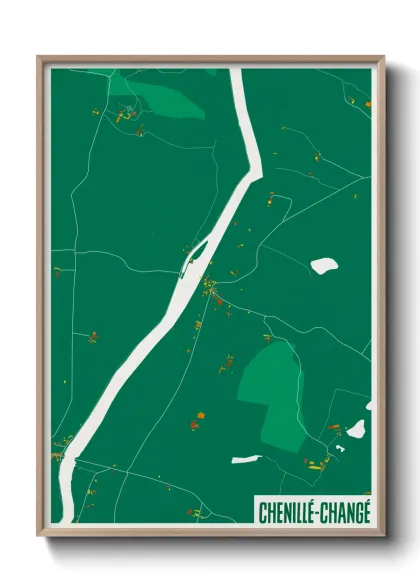 Une affiche de carte sur Chenillé-Changé