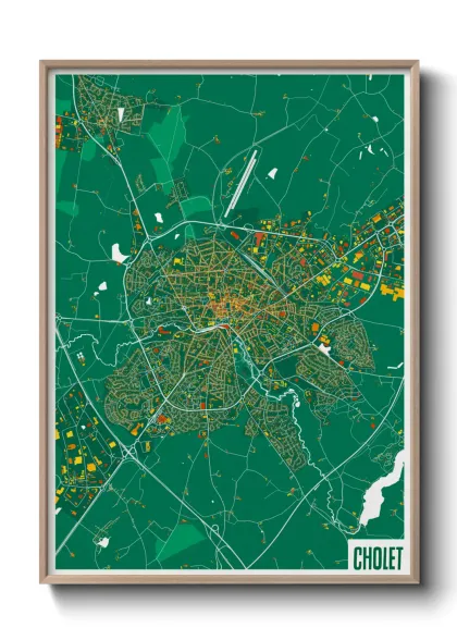 Une affiche de carte sur Cholet