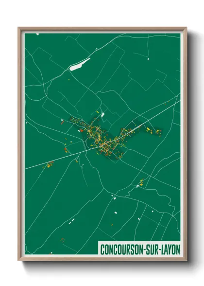 Une affiche de carte sur Concourson-sur-Layon