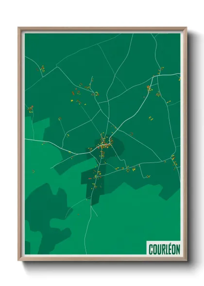 Une affiche de carte sur Courléon