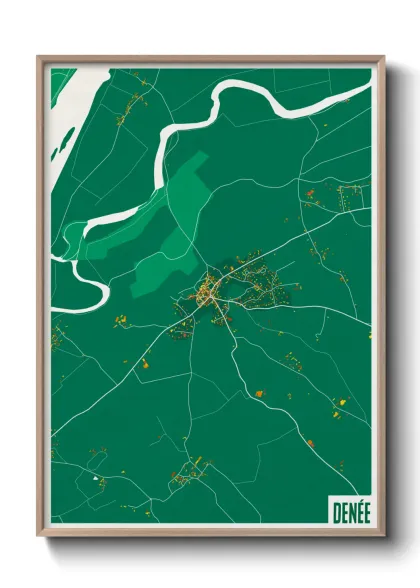 Une affiche de carte sur Denée