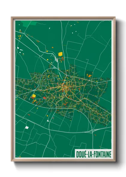 Une affiche de carte sur Doué-la-Fontaine