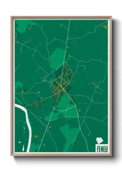 Une affiche de carte sur Feneu