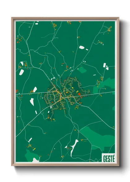 Une affiche de carte sur Gesté
