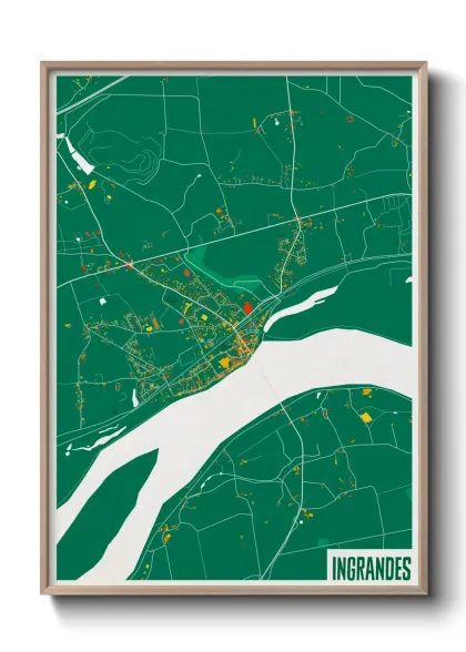 Une affiche de carte sur Ingrandes