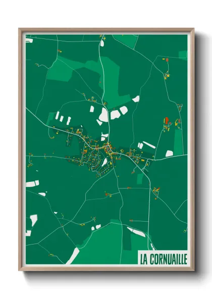 Une affiche de carte sur La Cornuaille
