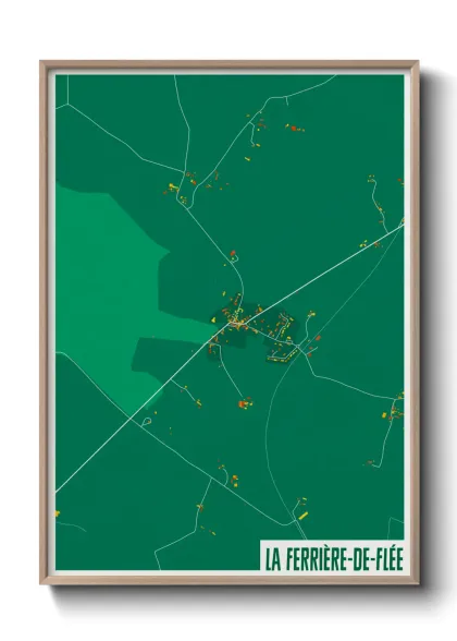 Une affiche de carte sur La Ferrière-de-Flée