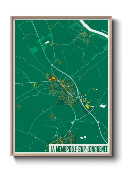 Une affiche de carte sur La Membrolle-sur-Longuenée