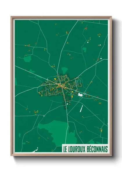 Une affiche de carte sur Le Louroux Béconnais